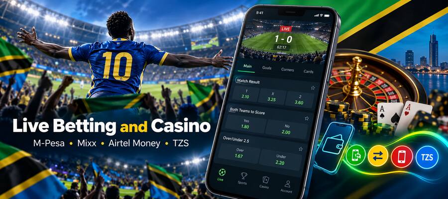 Live sports betting and casino on PariPesa with mobile money payments in Tanzania