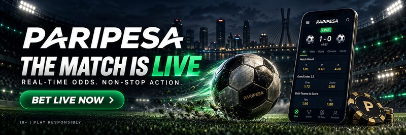 Live sports betting in the PariPesa app for players in Nigeria